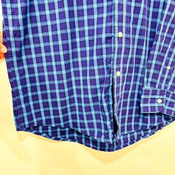 CHAPS – Blue & purple plaid button-down shirt • - Picture 6 of 9
